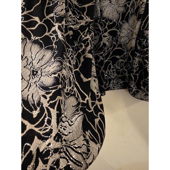 Alex Evenings Womens 2 Piece Floral Top & Jacket Set Silver/Black 2X Special Occ - Picture 10 of 11